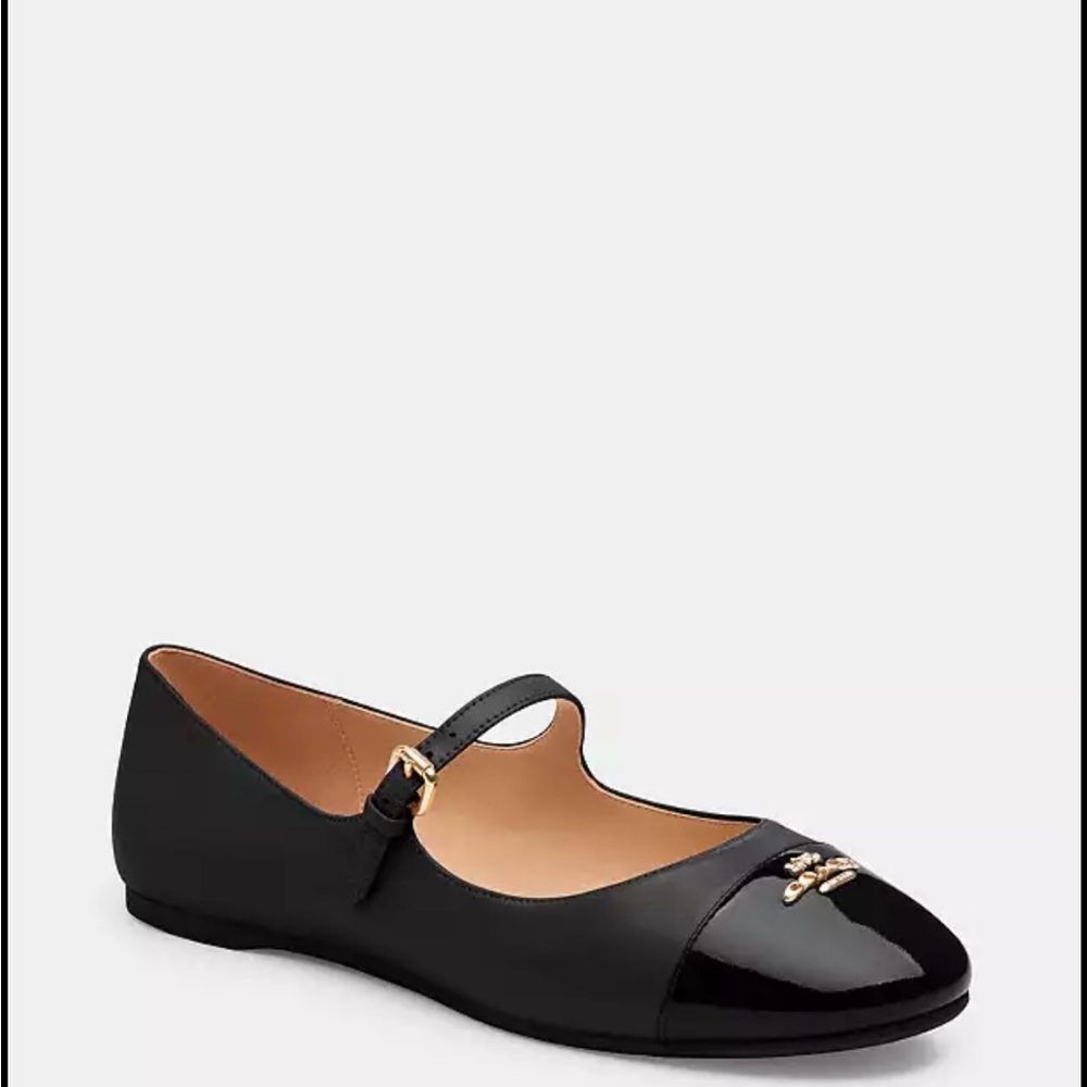 Coach Elegant Black Mary Jane Flats Size 7.5 Worn twice.